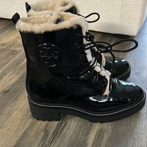 Tory Burch fur lined boots